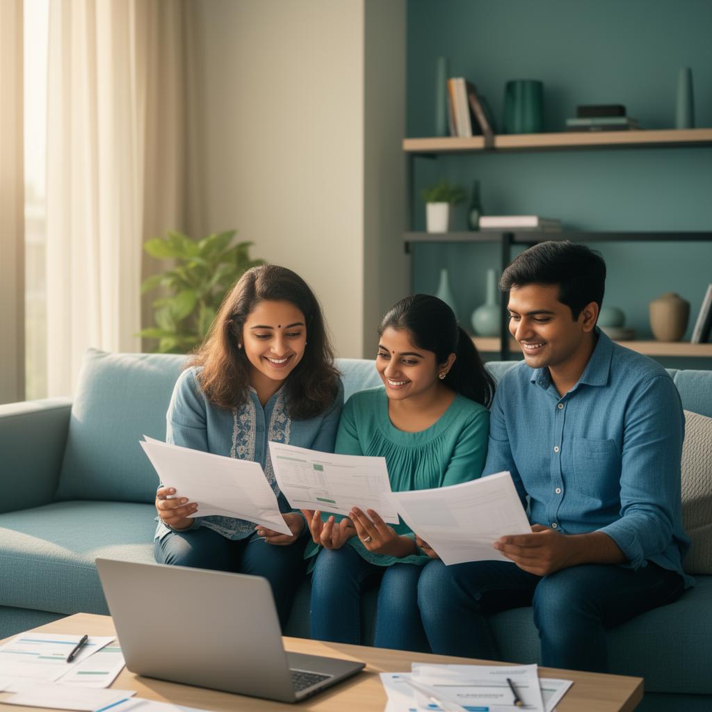 Indian family planning their financial future with confidence